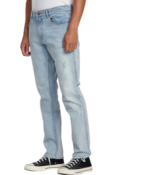 RVCA Weekend Straight Fit Jeans Bleach Wash Men's Denim RVCA 