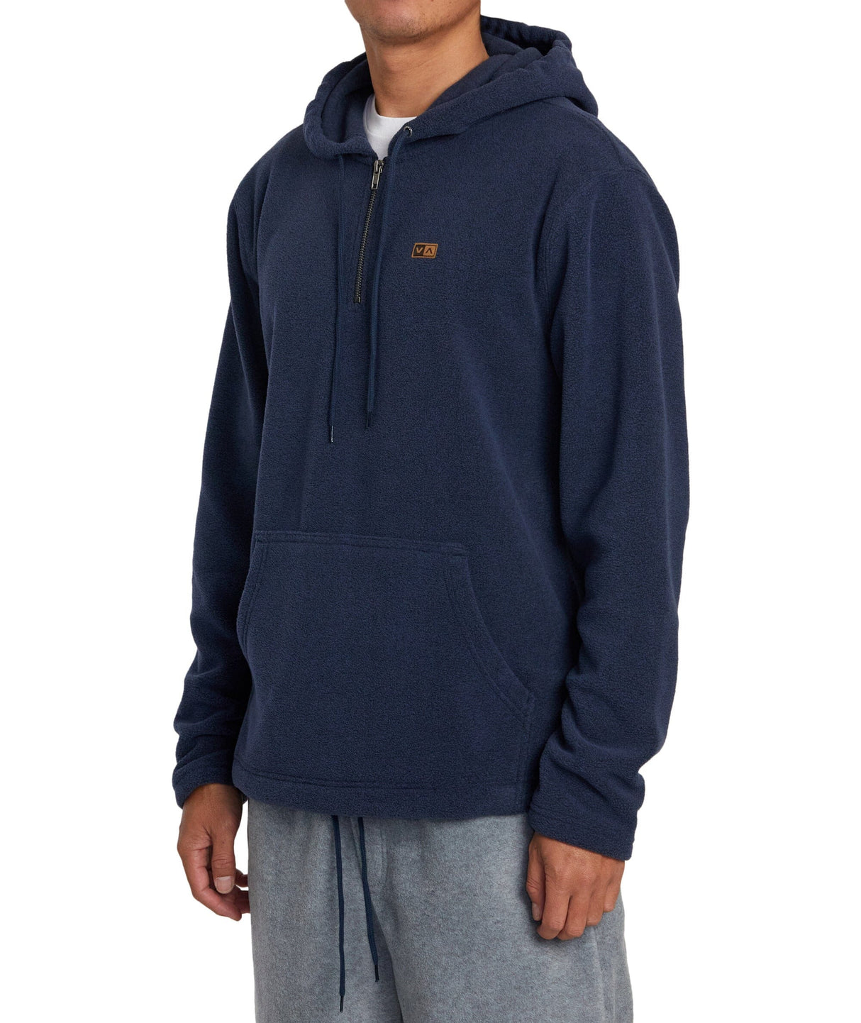 RVCA Yukon Quarter Zip Pullover Hoodie Blue Heather Men's Pullover Hoodies RVCA 