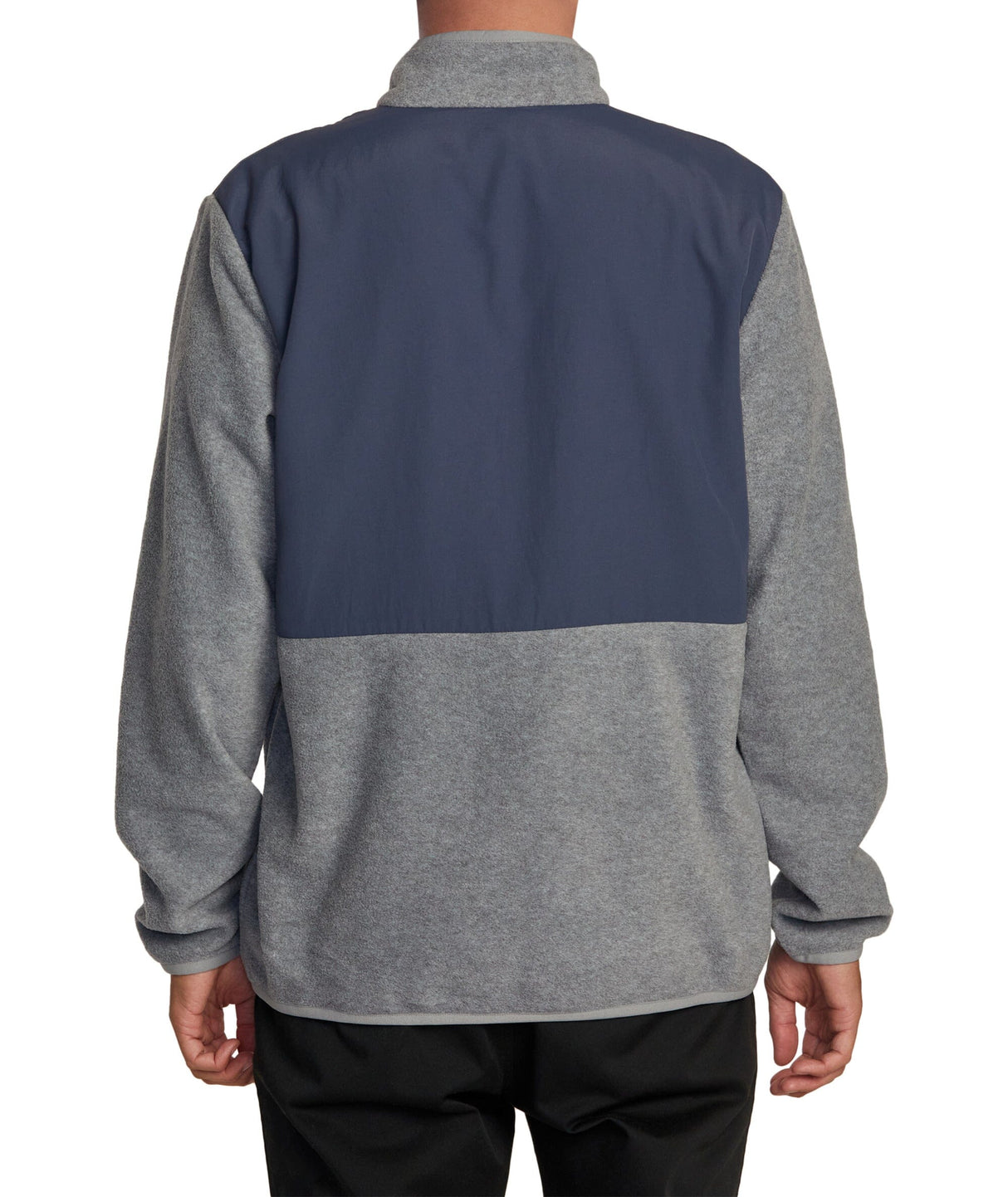 RVCA Yukon Zip Up Mock Neck Fleece Heather Grey Men's Zip Hoodies RVCA 