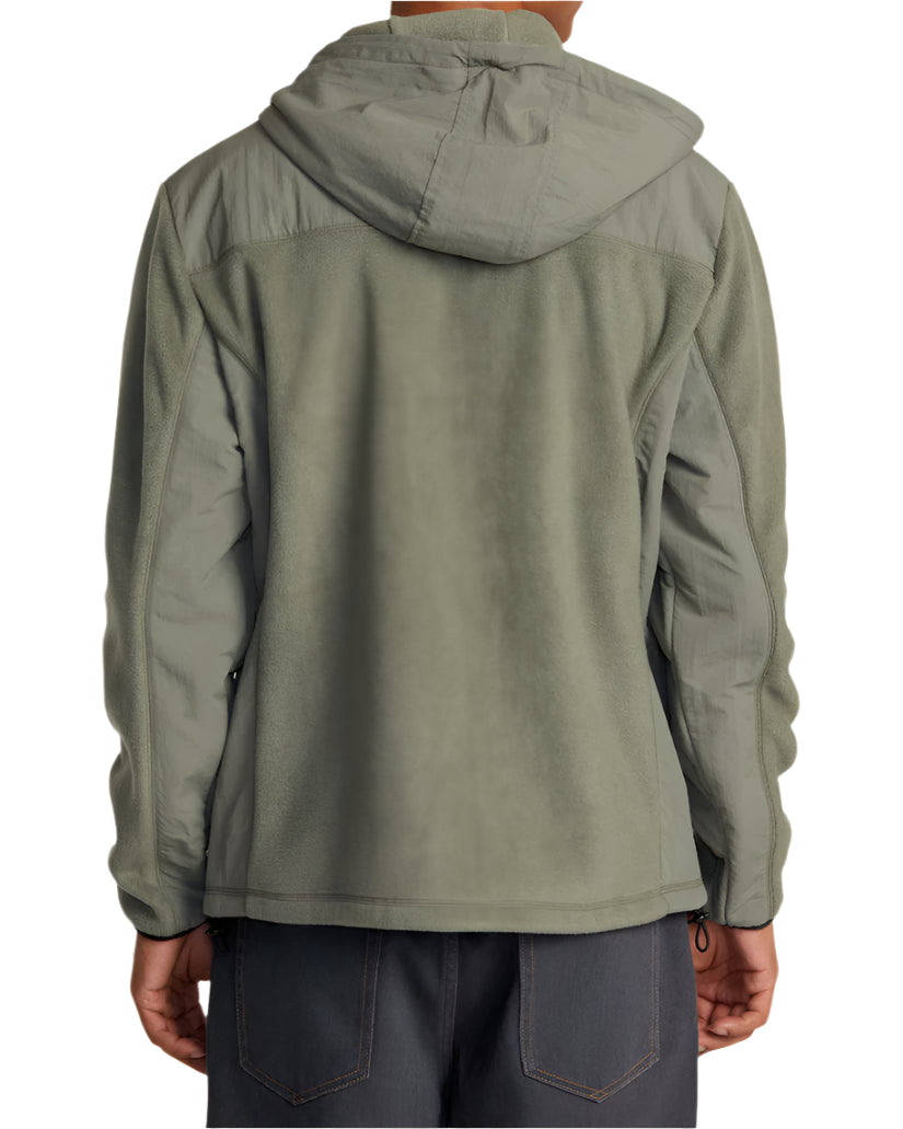 RVCA Block Fleece Zip Sweater Sage Leaf Men's Sweaters RVCA 