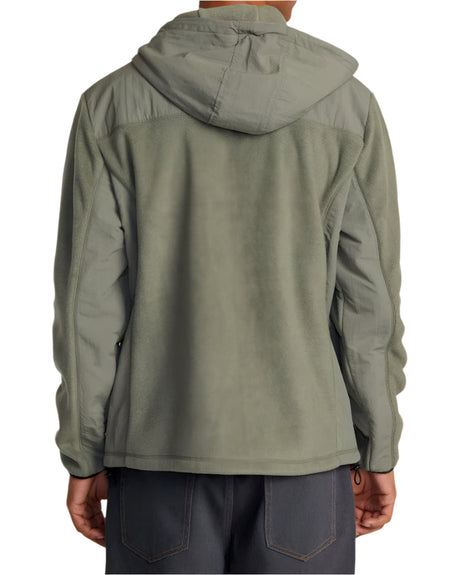 RVCA Block Fleece Zip Sweater Sage Leaf Men's Sweaters RVCA 