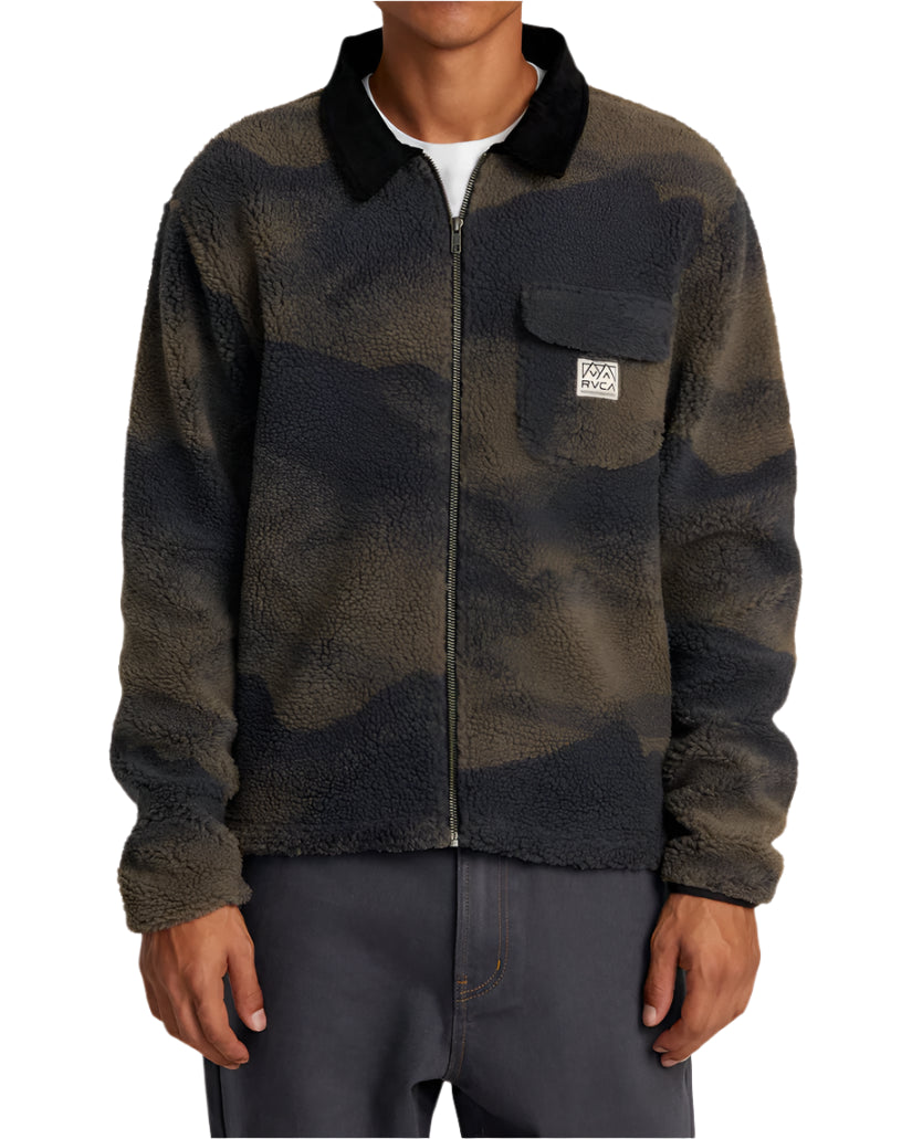 RVCA Walker Sherpa Jacket Blue Haze Men's Street Jackets RVCA 