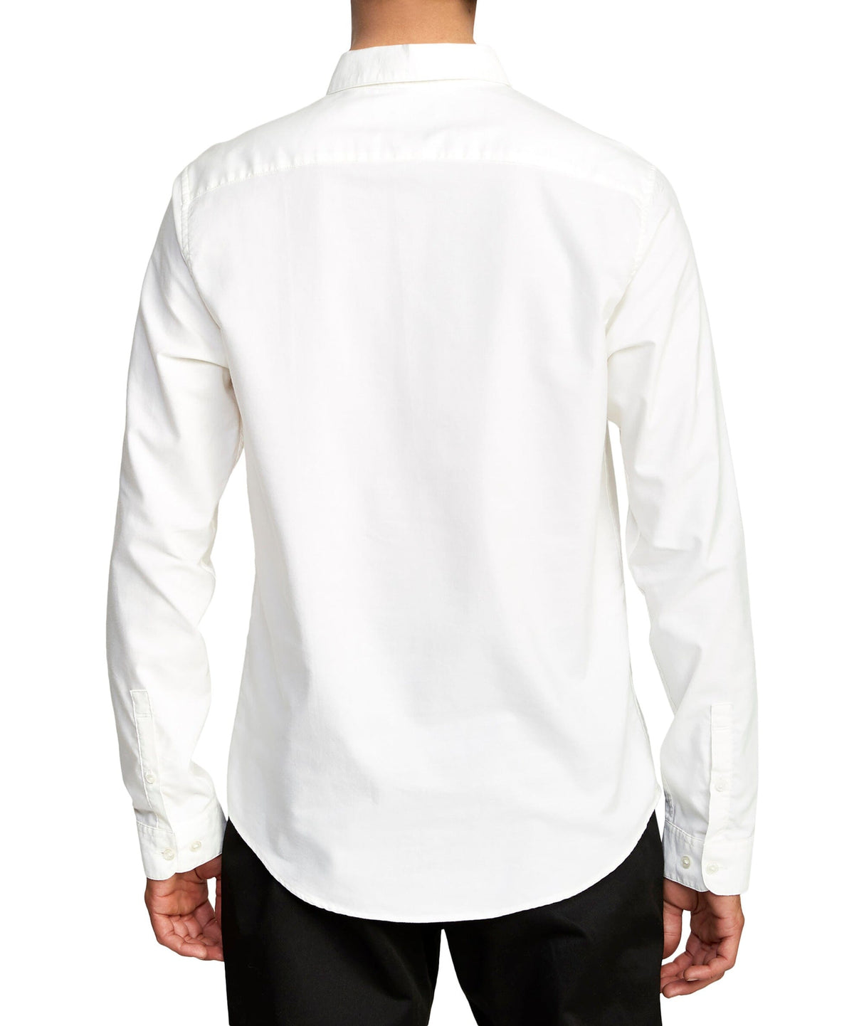 RVCA Thatll Do Stretch Long Sleeve Button Up White Men's Long Sleeve Button Up Shirts RVCA 
