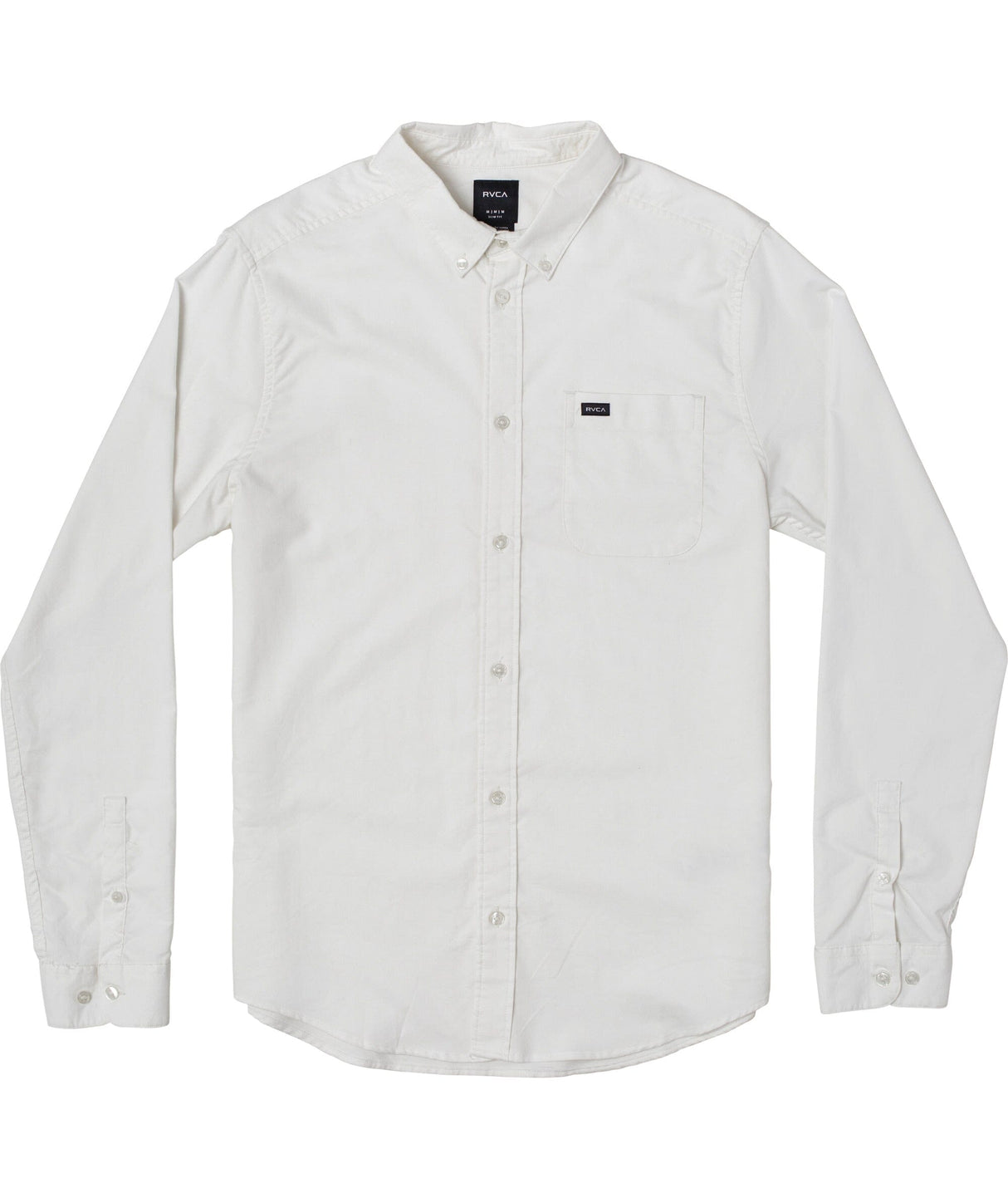 RVCA Thatll Do Stretch Long Sleeve Button Up White Men's Long Sleeve Button Up Shirts RVCA 