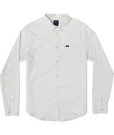 RVCA Thatll Do Stretch Long Sleeve Button Up White Men's Long Sleeve Button Up Shirts RVCA 
