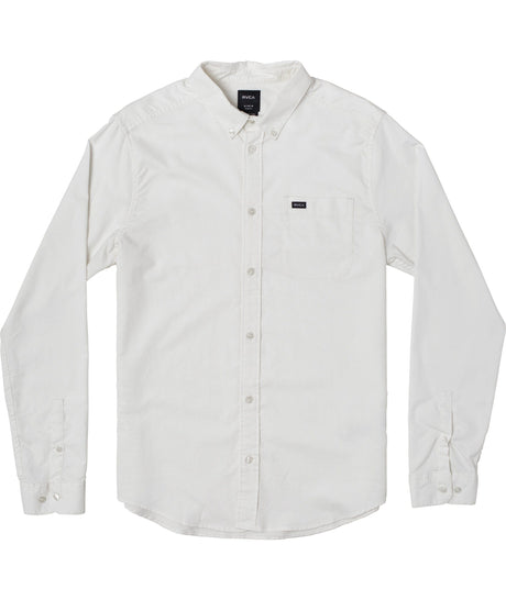 RVCA Thatll Do Stretch Long Sleeve Button Up White Men's Long Sleeve Button Up Shirts RVCA 