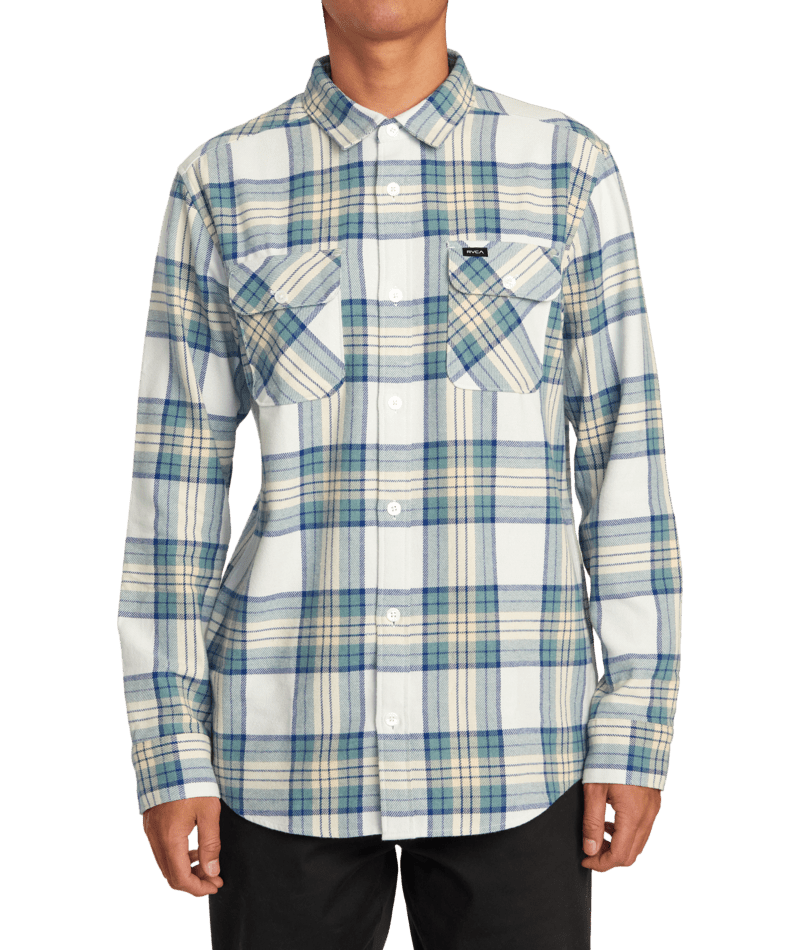 RVCA Thatll Work Flannel Long Sleeve Button Up Margarita Men's Long Sleeve Button Up Shirts RVCA 