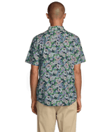 RVCA Botanical Short Sleeve Button Up Garage Blue Men's Short Sleeve Button Up Shirts RVCA 
