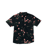 RVCA Botanical Short Sleeve Button Up Pirate Black Men's Short Sleeve Button Up Shirts RVCA 