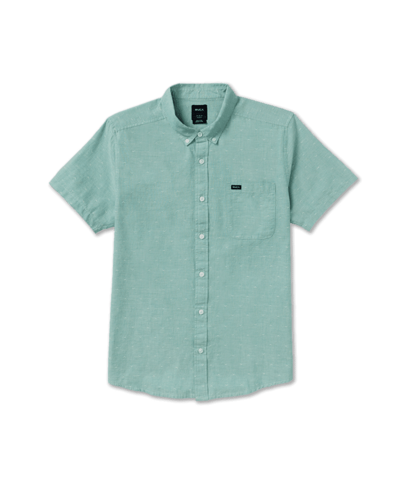 RVCA That'll Do Dobby Short Sleeve Button Up Bottle Green Men's Short Sleeve Button Up Shirts RVCA 