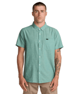 RVCA That'll Do Dobby Short Sleeve Button Up Bottle Green Men's Short Sleeve Button Up Shirts RVCA 