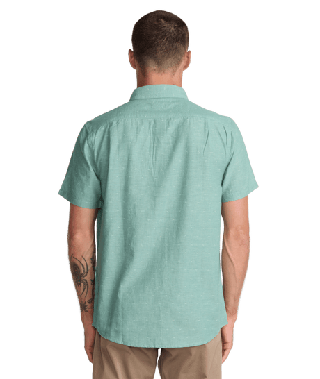 RVCA That'll Do Dobby Short Sleeve Button Up Bottle Green Men's Short Sleeve Button Up Shirts RVCA 