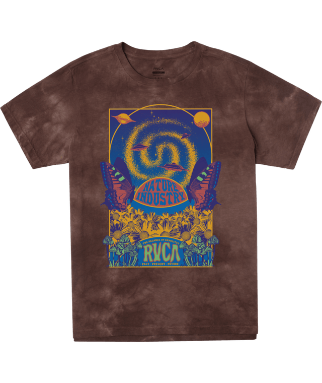 RVCA Spaced Out T-Shirt Brown Dirt Wash Men's Short Sleeve T-Shirts RVCA 