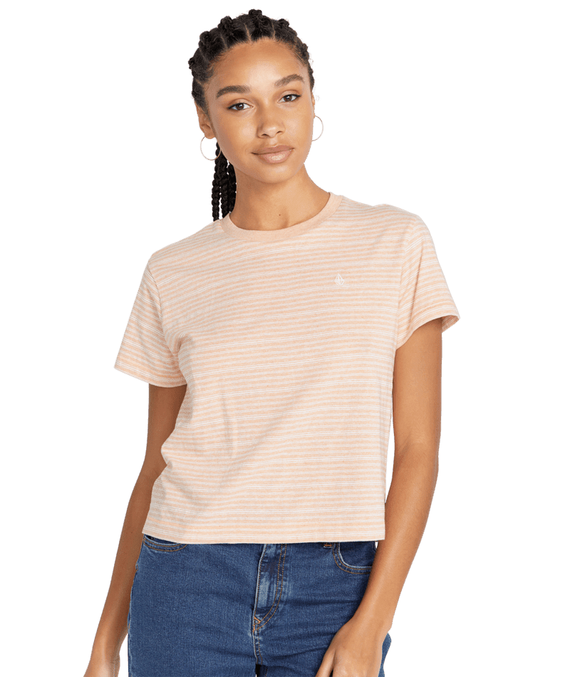 VOLCOM Women's Halite Stripe T-Shirt Clay Women's T-Shirts Volcom 