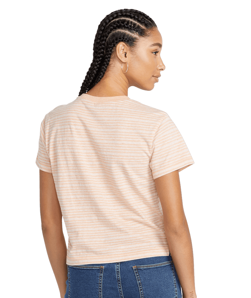 VOLCOM Women's Halite Stripe T-Shirt Clay Women's T-Shirts Volcom 
