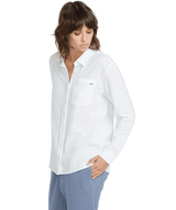 VOLCOM Women's Lived In Lounge Button Up Long Sleeve White Women's Flannels and Button Ups Volcom 