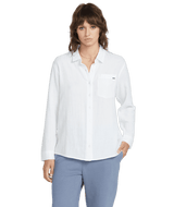 VOLCOM Women's Lived In Lounge Button Up Long Sleeve White Women's Flannels and Button Ups Volcom 