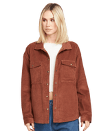 VOLCOM Women's Power Chord Shacket Chestnut Brown Women's Street Jackets Volcom 