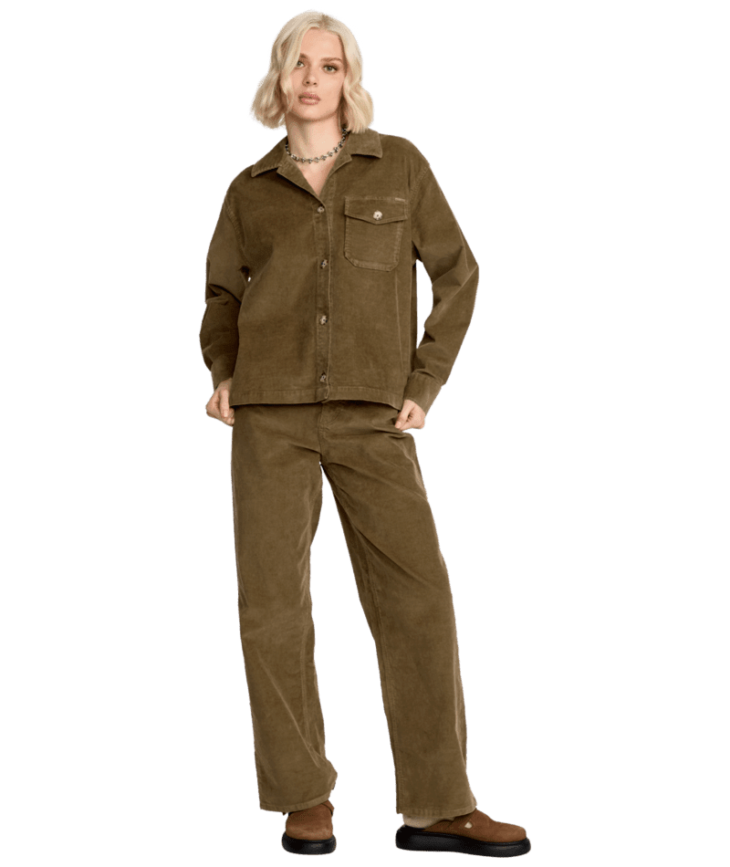 VOLCOM Women's Stoned BF Shacket Olive Green Women's Street Jackets Volcom 