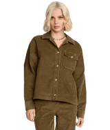 VOLCOM Women's Stoned BF Shacket Olive Green Women's Street Jackets Volcom 