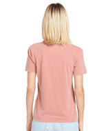 VOLCOM Women's Solid Stone Embroidered T-Shirt Mauve Rose Men's Short Sleeve T-Shirts Volcom 