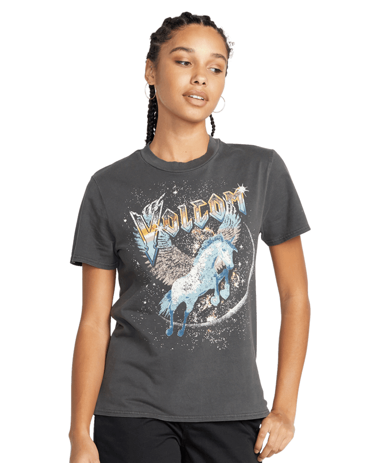VOLCOM Women's Lock It Up T-Shirt Black Women's T-Shirts Volcom 