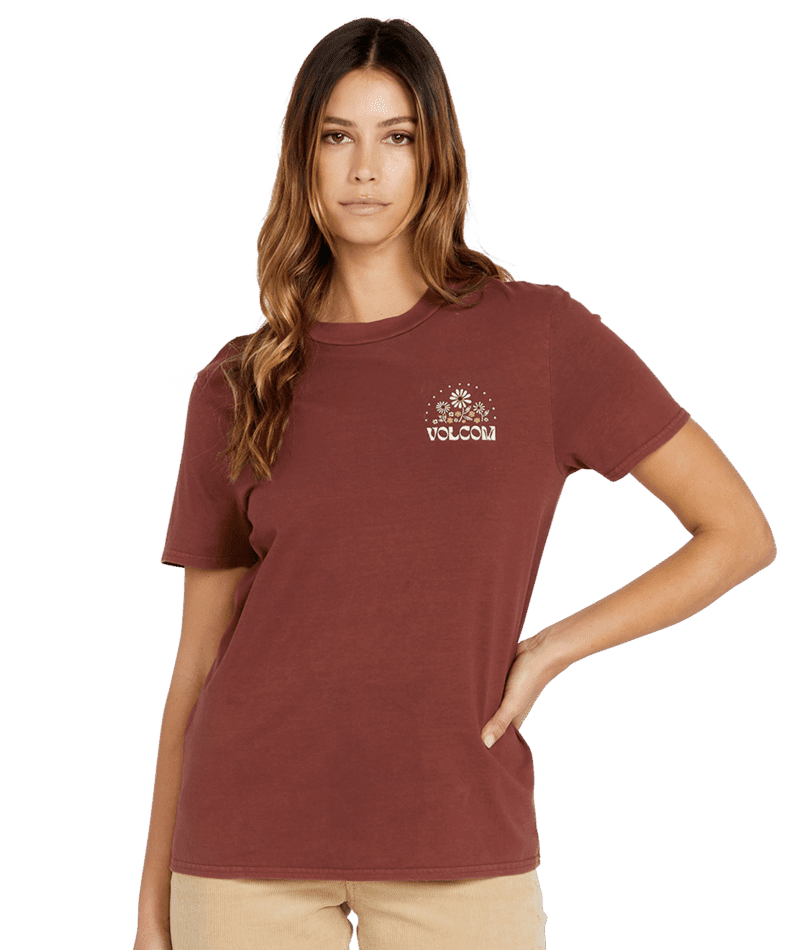 VOLCOM Women's Lock It Up T-Shirt Cayenne Men's Short Sleeve T-Shirts Volcom 