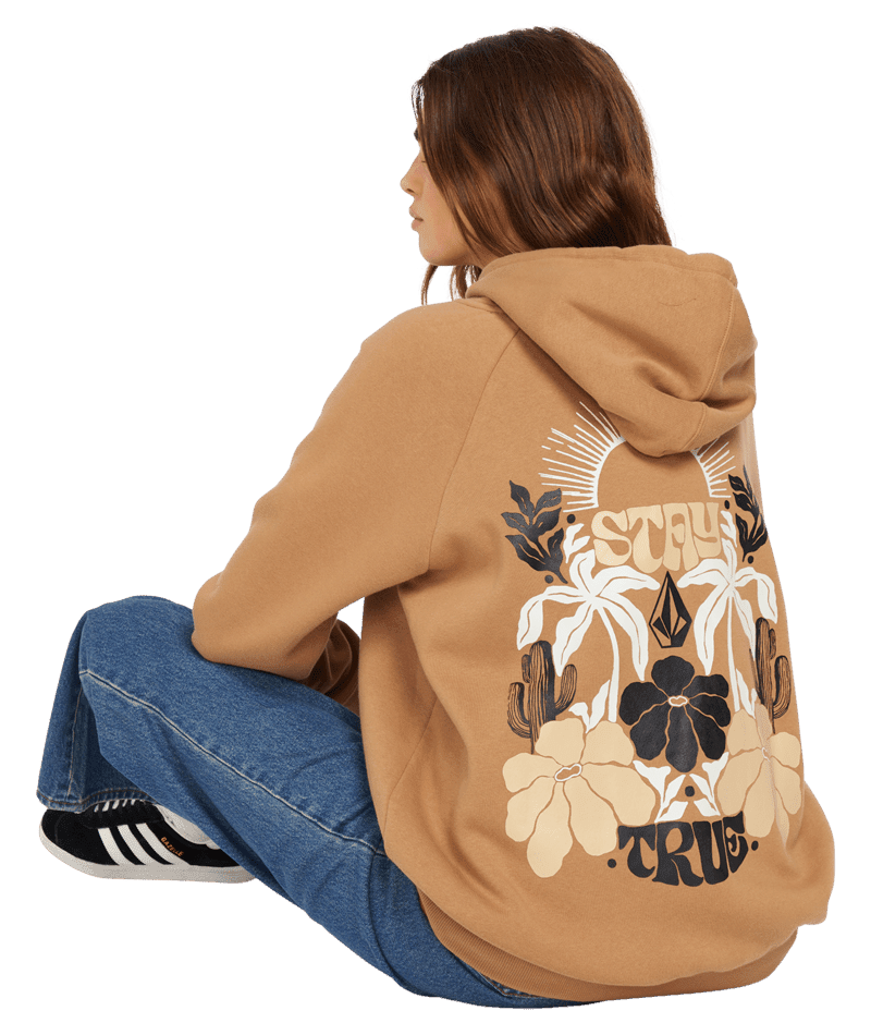 VOLCOM Women's Parrott Pants Pullover Hoodie Vintage Brown Women's Pullover Hoodies Volcom 