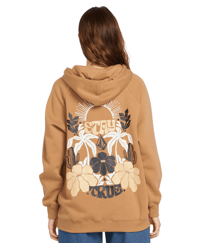 VOLCOM Women's Parrott Pants Pullover Hoodie Vintage Brown Women's Pullover Hoodies Volcom 