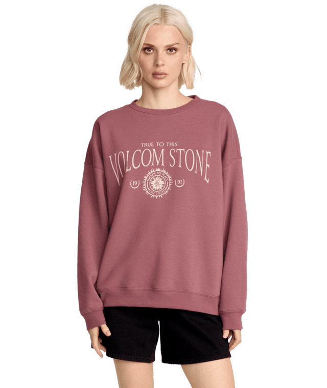 VOLCOM Women's Stone Crew Sweater Vintage Brown Women's Street Jackets Volcom 