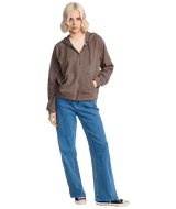 VOLCOM Women's Lived In Fleece Zip Black Plum Women's Zip Hoodies Volcom 