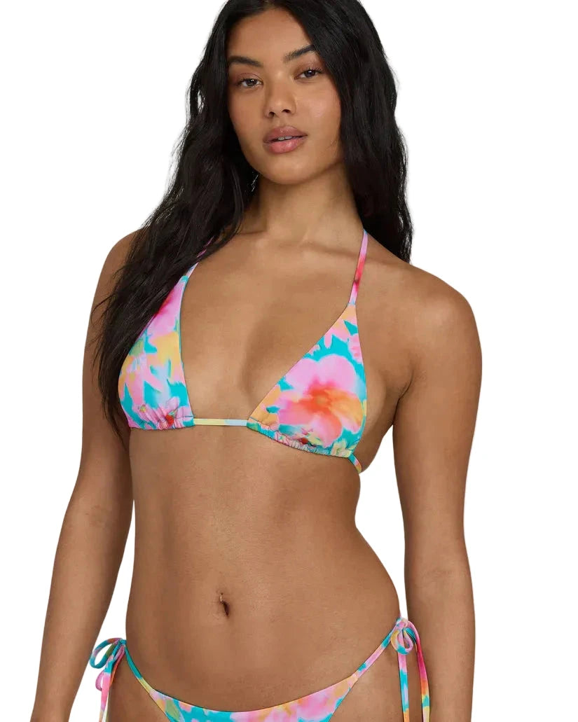 BILLABONG Women's Pipe Dreams Multi Triangle Bikini Top Bright Marine Women's Bikini Tops Billabong 