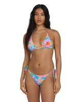 BILLABONG Women's Pipe Dreams Multi Triangle Bikini Top Bright Marine Women's Bikini Tops Billabong 