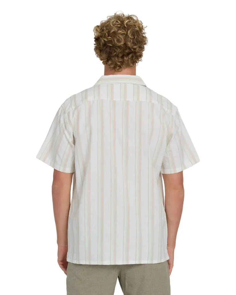BILLABONG Victoria Vacay Short Sleeve Woven Button Up Shirt White Sand Men's Short Sleeve Button Up Shirts Billabong 