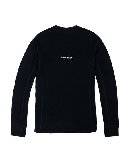 BEYOND MEDALS Merino Base Layer Top Black Men's Base Layers Beyond Medals 
