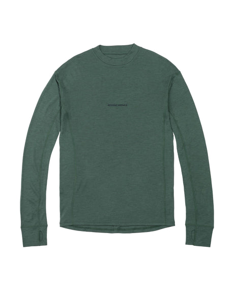 BEYOND MEDALS Merino Base Layer Top Green Men's Base Layers Beyond Medals 