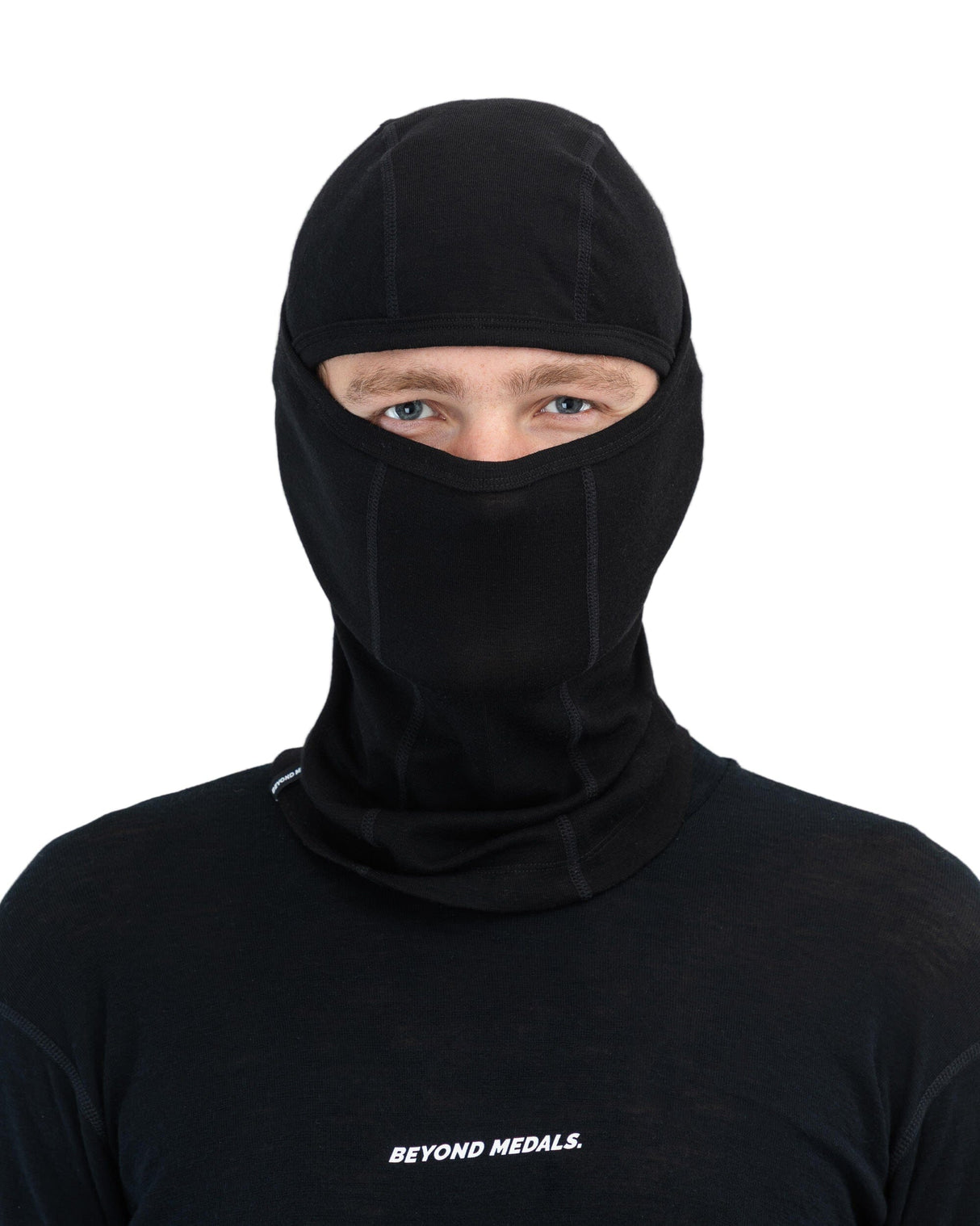 BEYOND MEDALS Merino Balaclava Black Winter Face Masks Beyond Medals 