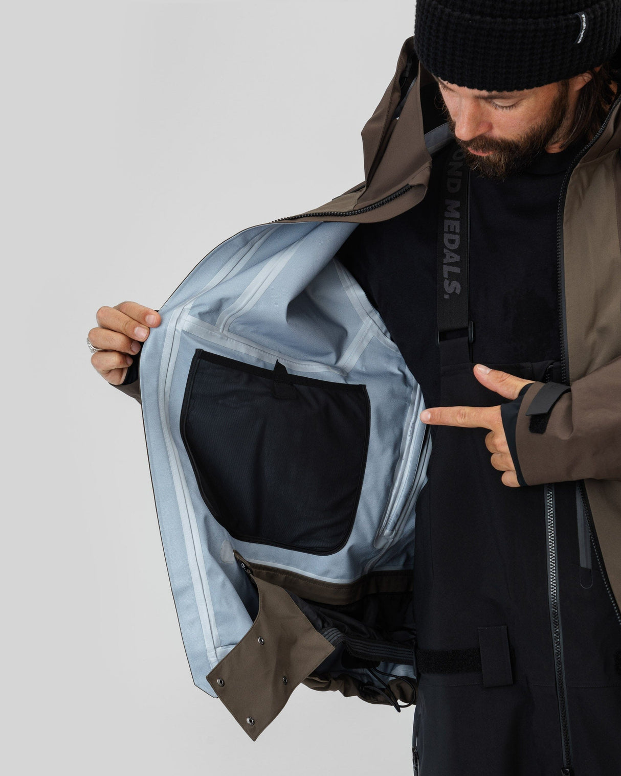 BEYOND MEDALS Tech 3L Snow Jacket Brown 2026 Men's Snow Jackets Beyond Medals 