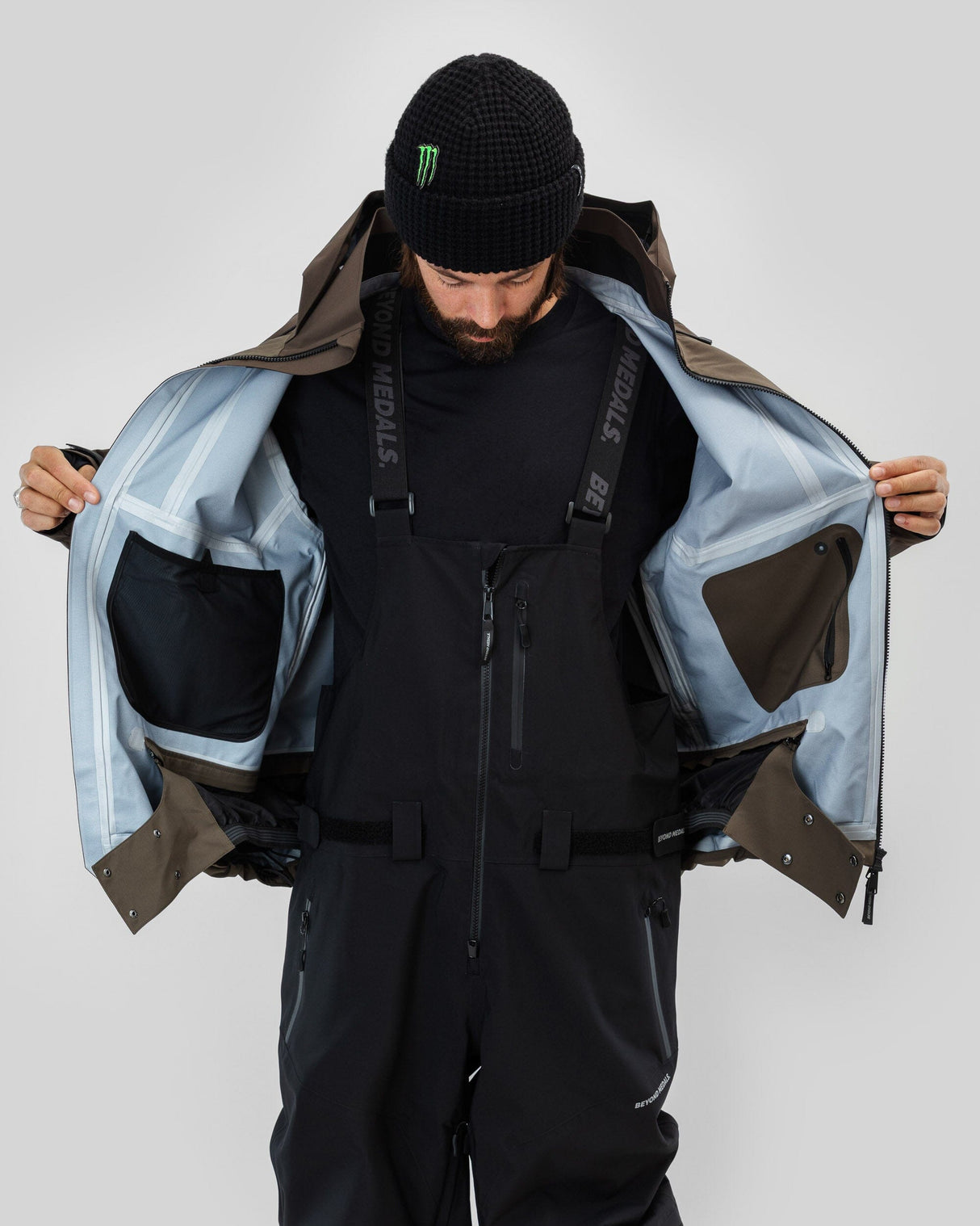 BEYOND MEDALS Tech 3L Snow Jacket Brown 2026 Men's Snow Jackets Beyond Medals 