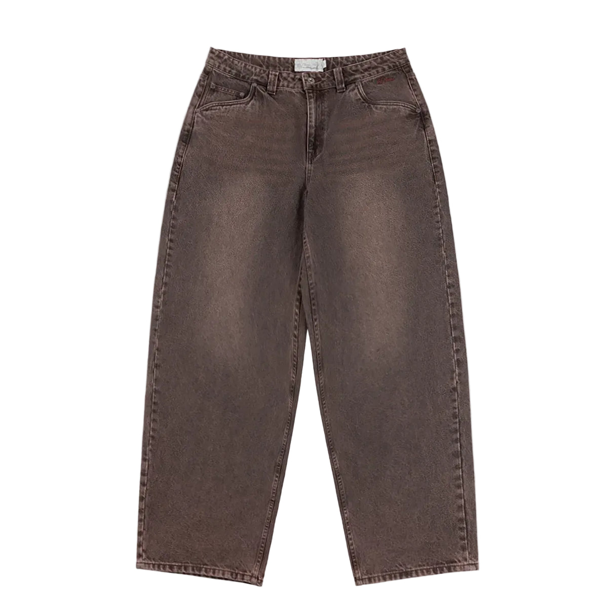 DIME Baggy Denim Pants Sandblasted Dark Brown