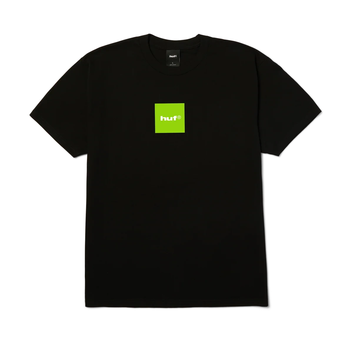 HUF Box Logo T-Shirt Black/Huf Green Men's Short Sleeve T-Shirts Huf 