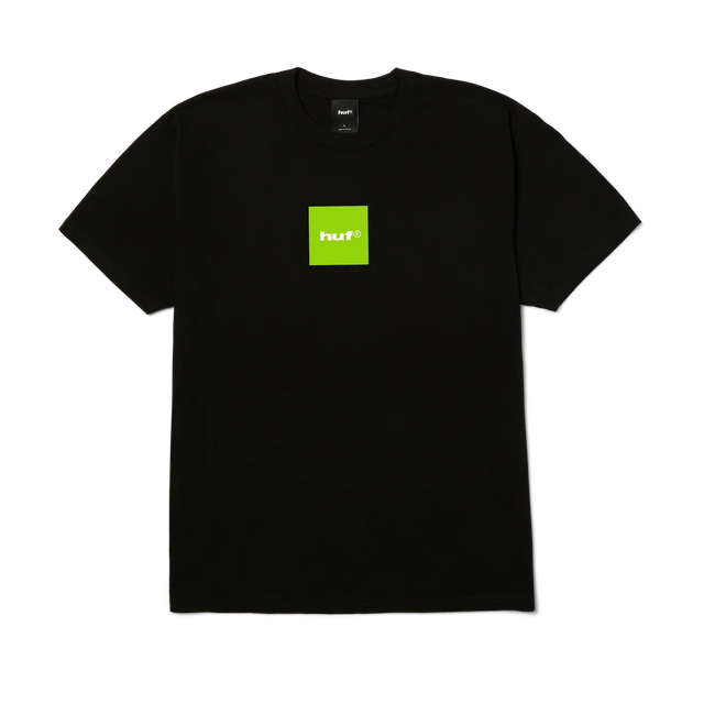 HUF Box Logo T-Shirt Black/Huf Green Men's Short Sleeve T-Shirts Huf 