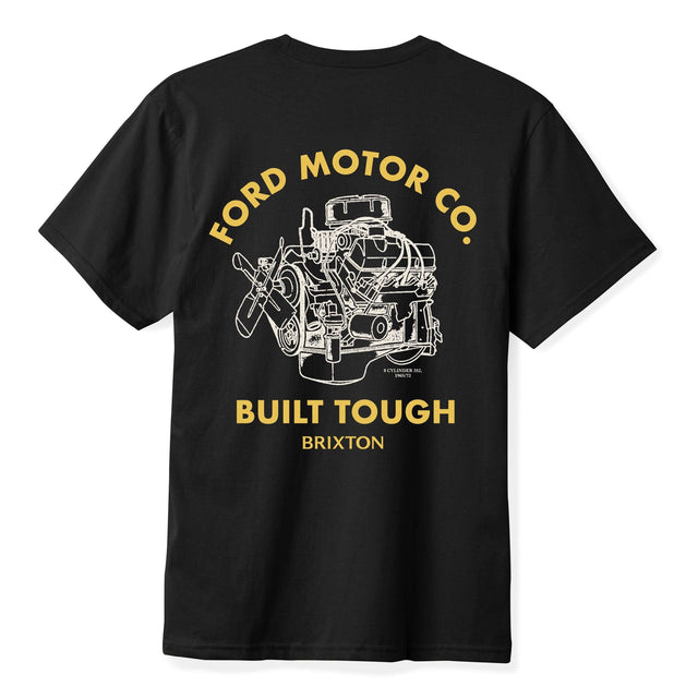 BRIXTON Ford Built Tough T-Shirt Burnt Rubber Men's Short Sleeve T-Shirts Brixton 