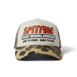 HUF X Spitfire Burn Forever Trucker Hat Camo
