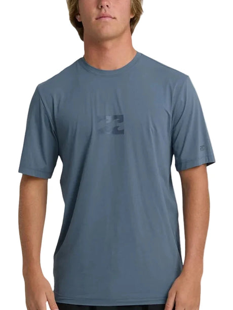 BILLABONG All Day Wave Short Sleeve Rashguard Blue Fog Men's Rashguards Billabong 