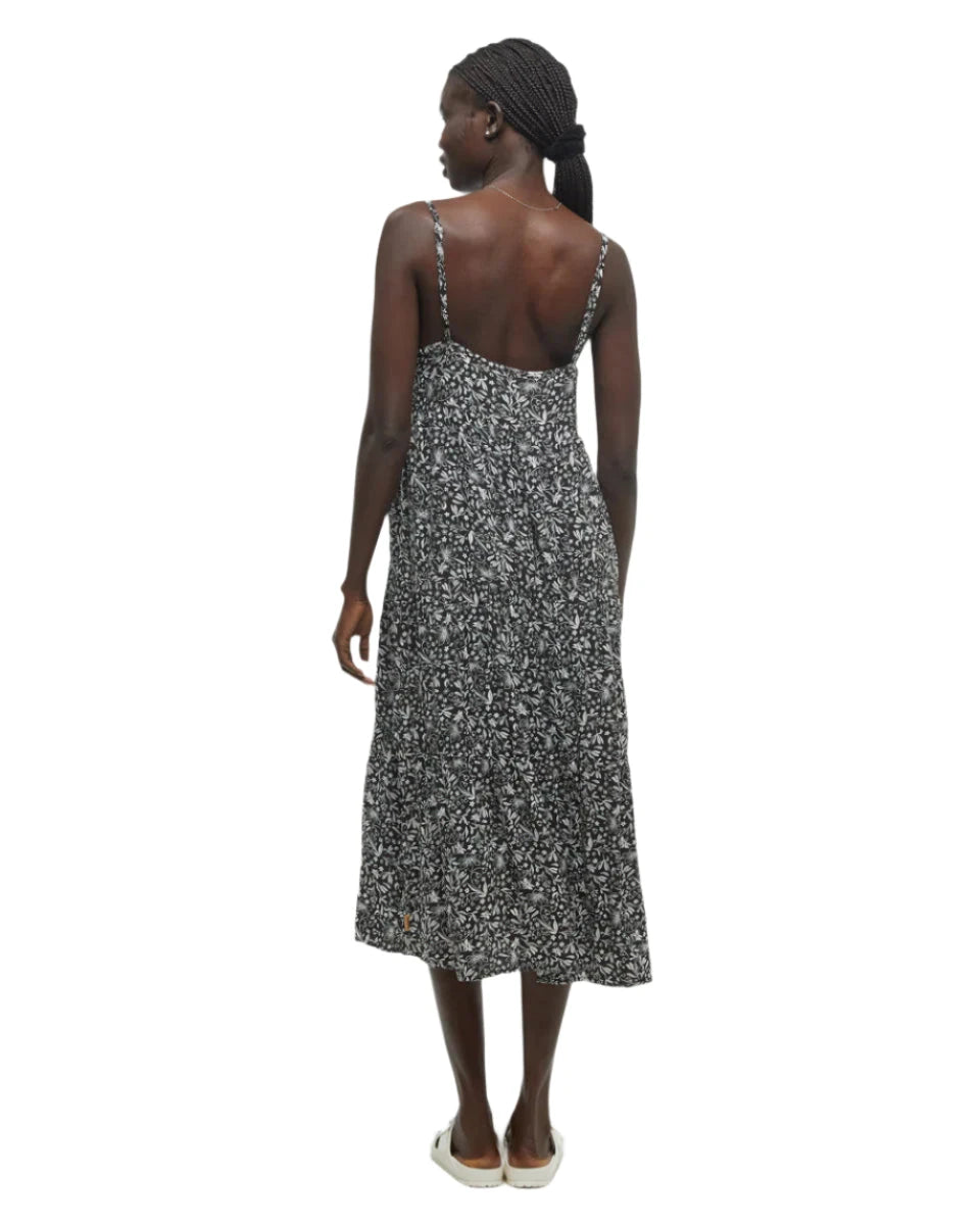 TENTREE Women's EcoWoven Crepe Hopewell Dress Meteorite Black/Field Flower Women's Dresses Tentree 