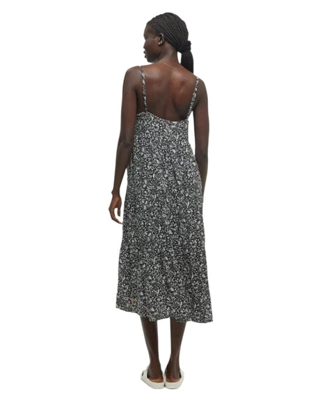 TENTREE Women's EcoWoven Crepe Hopewell Dress Meteorite Black/Field Flower Women's Dresses Tentree 