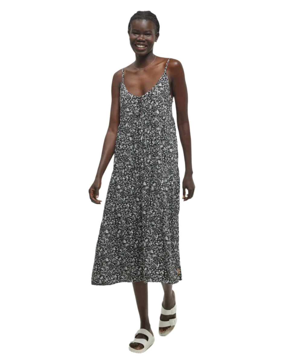 TENTREE Women's EcoWoven Crepe Hopewell Dress Meteorite Black/Field Flower Women's Dresses Tentree 