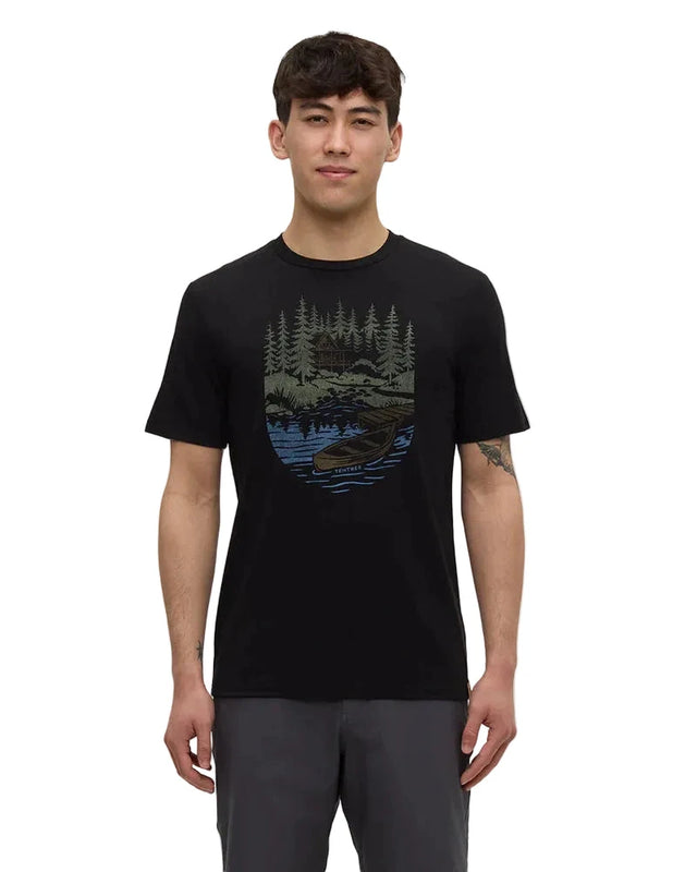 TENTREE Getaway T-Shirt Meteorite Black/Light Moss Men's Short Sleeve T-Shirts Tentree 