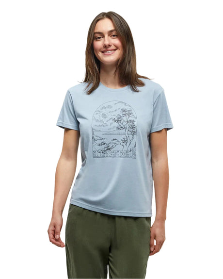 TENTREE Women's Clifftop T-Shirt Blue Haze/Meteorite Black Women's Short Sleeve T-Shirts Tentree 